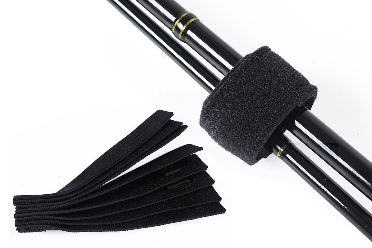 10Pcs Fishing Rod Straps Fishing Rod Clips for Casting Spinning Fly Rods - Red