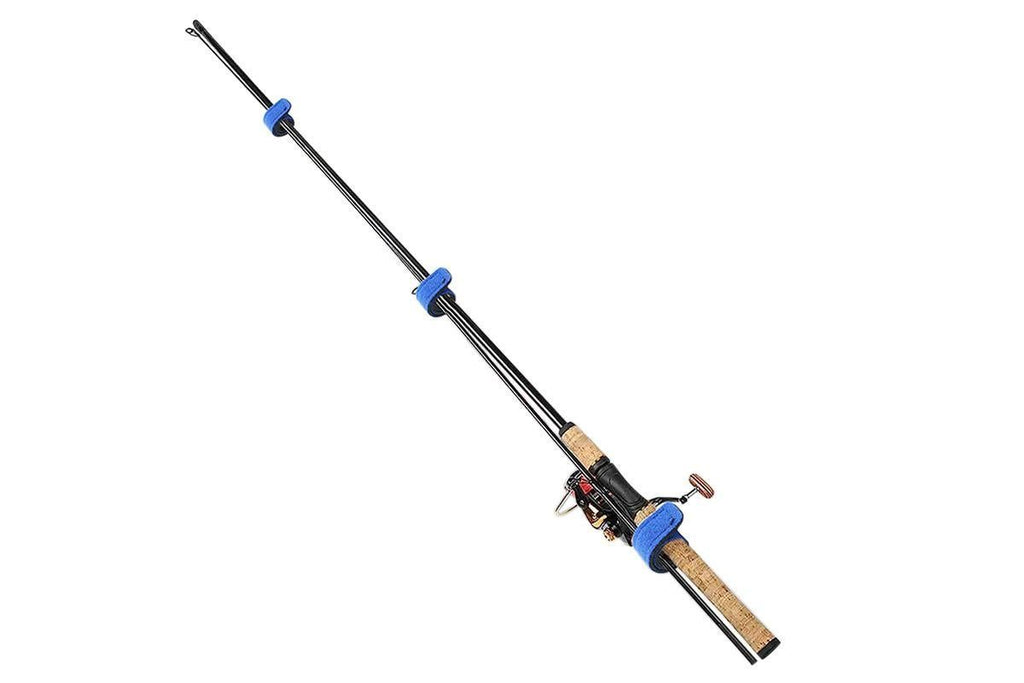 10Pcs Fishing Rod Straps Fishing Rod Clips for Casting Spinning Fly Rods - Blue