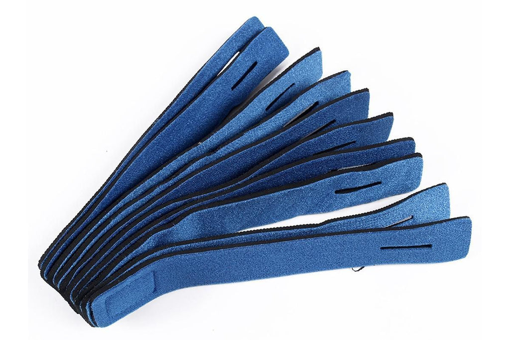 10Pcs Fishing Rod Straps Fishing Rod Clips for Casting Spinning Fly Rods - Blue