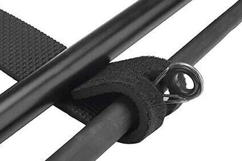 10Pcs Fishing Rod Straps Fishing Rod Clips for Casting Spinning Fly Rods - Black