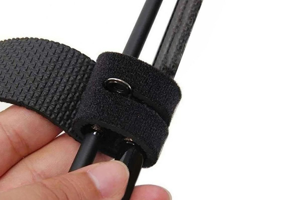 10Pcs Fishing Rod Straps Fishing Rod Clips for Casting Spinning Fly Rods - Black