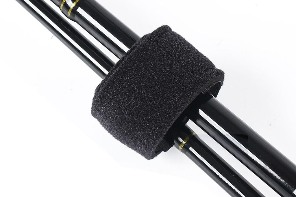 10Pcs Fishing Rod Straps Fishing Rod Clips for Casting Spinning Fly Rods - Black