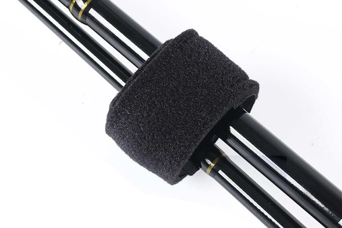 10Pcs Fishing Rod Straps Fishing Rod Clips for Casting Spinning Fly Rods - Black