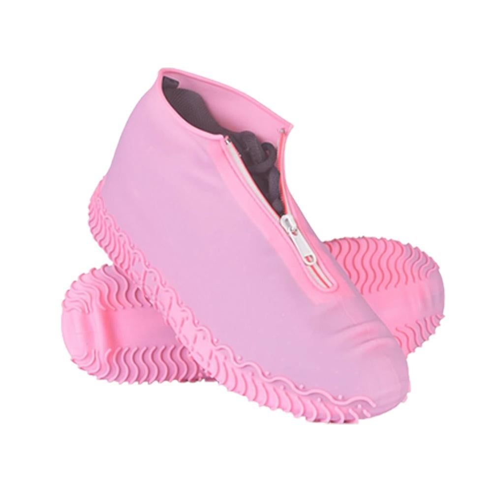 Waterproof Silicone Shoe Covers Reusable Overshoes - Pink - S