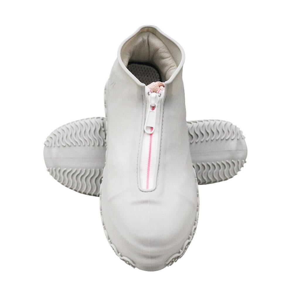 Waterproof Silicone Shoe Covers Reusable Overshoes - Light Gray - S