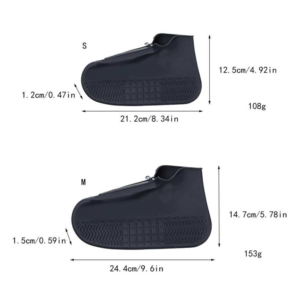 Waterproof Silicone Shoe Covers Reusable Overshoes - Light Gray - M