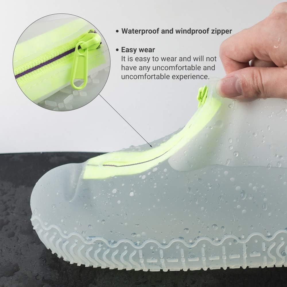 Waterproof Silicone Shoe Covers Reusable Overshoes - Blue - M