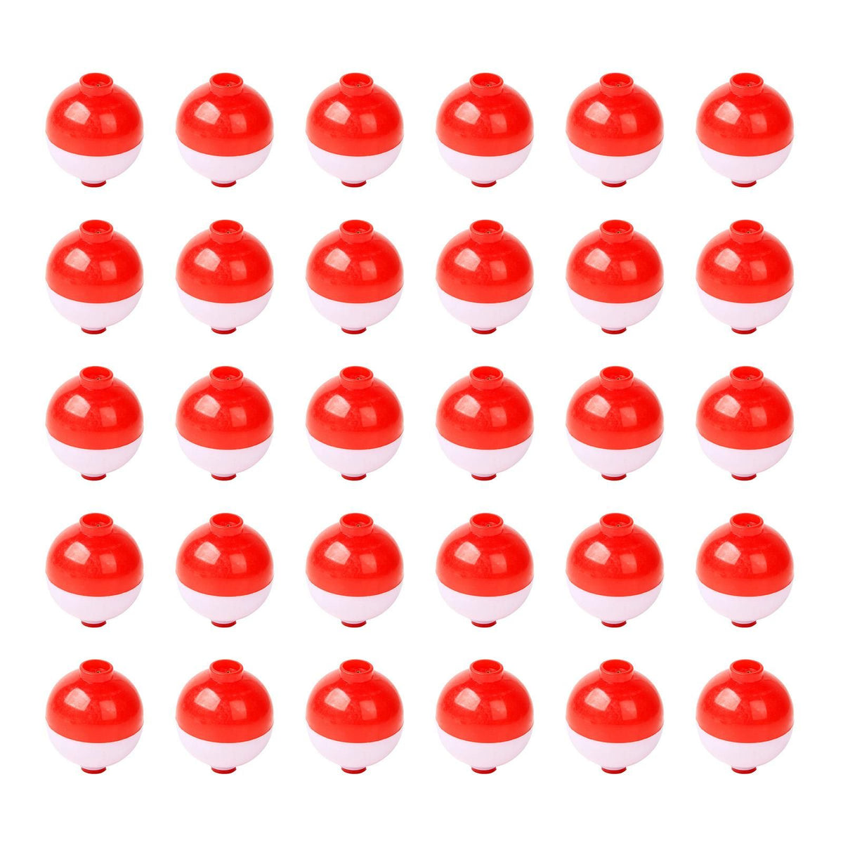 30 Pcs 1.25 Inch Red White Ball Floats Fishing Bobbers