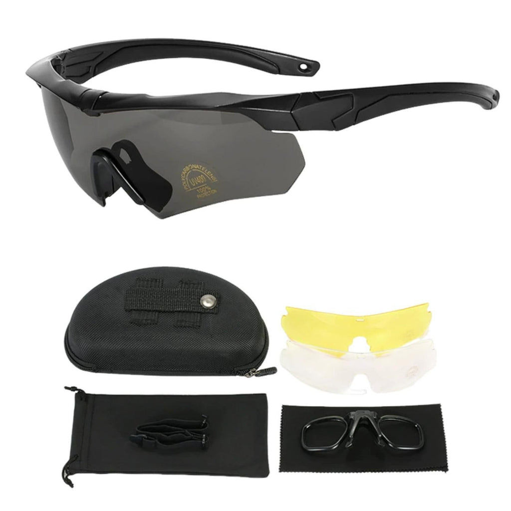 Outdoor Cycling Windproof Glasses, Black-Gray PC Frame Set(dark grey,Black frame pc set)