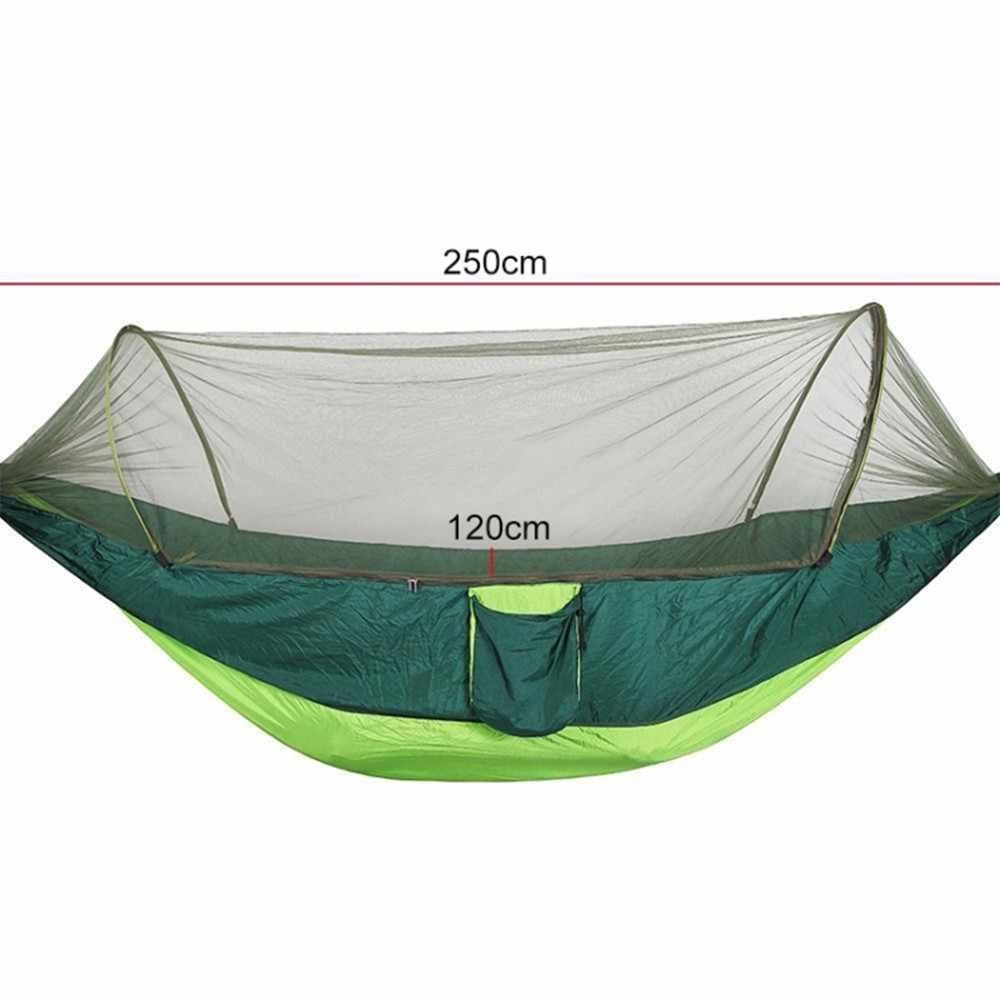 Portable Outdoor Camping Full-automatic Nylon Parachute Hammock with Mosquito Nets
