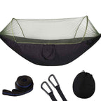 Portable Outdoor Camping Full-automatic Nylon Parachute Hammock with Mosquito Nets