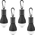 4Pcs Tent Light, Waterproof Led Portable Hook-Type Mini Camping Emergency Light, Black