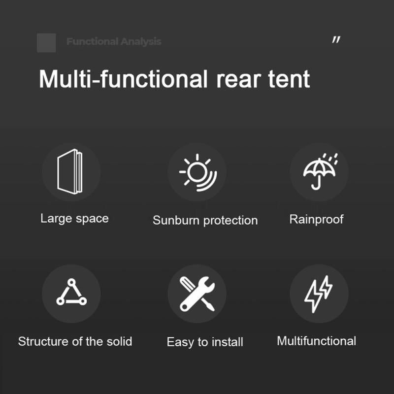 Car Trunk Tent with Canopy - Sun/Rain-Proof Outdoor Camping Picnic Tent, Green