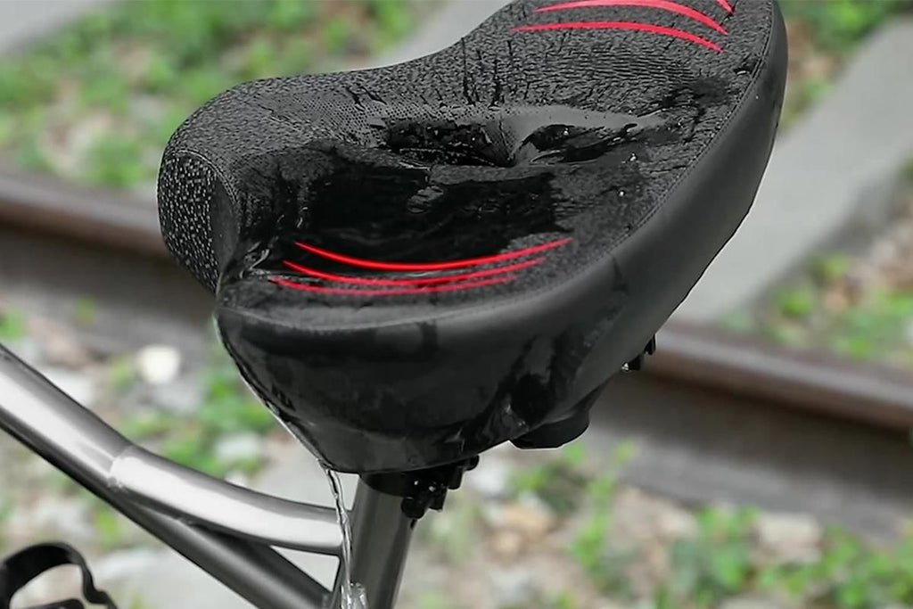 Noseless Bike Seat Cushion for Men & Women Comfortable Saddle for Peloton Bikes Exercise Bikes Electric Bikes Cruiser Bikes - Black&Red