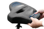 Noseless Bike Seat Cushion for Men & Women Comfortable Saddle for Peloton Bikes Exercise Bikes Electric Bikes Cruiser Bikes - Balck&Blue