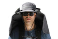Outdoor Wide Brim Sun Hat With 2 Solar Fans Fishing And Beach Hat With Built In Fan -Dark Grey