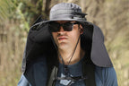 Outdoor Wide Brim Sun Hat With 2 Solar Fans Fishing And Beach Hat With Built In Fan -Dark Grey