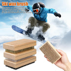 3Pcs Ski Snowboard Wax Brush Nylon Brass Horsehair Polishing Maintenance