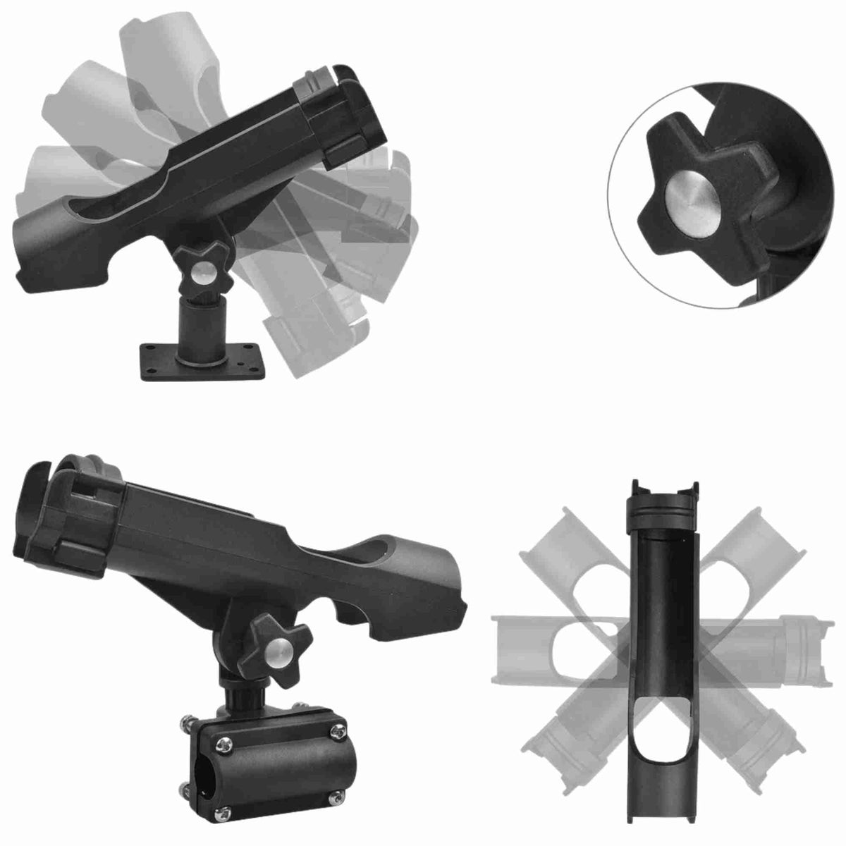 4pcs 360 Degree Fishing Rod Holder Rotatable Fishing Bracket Screws