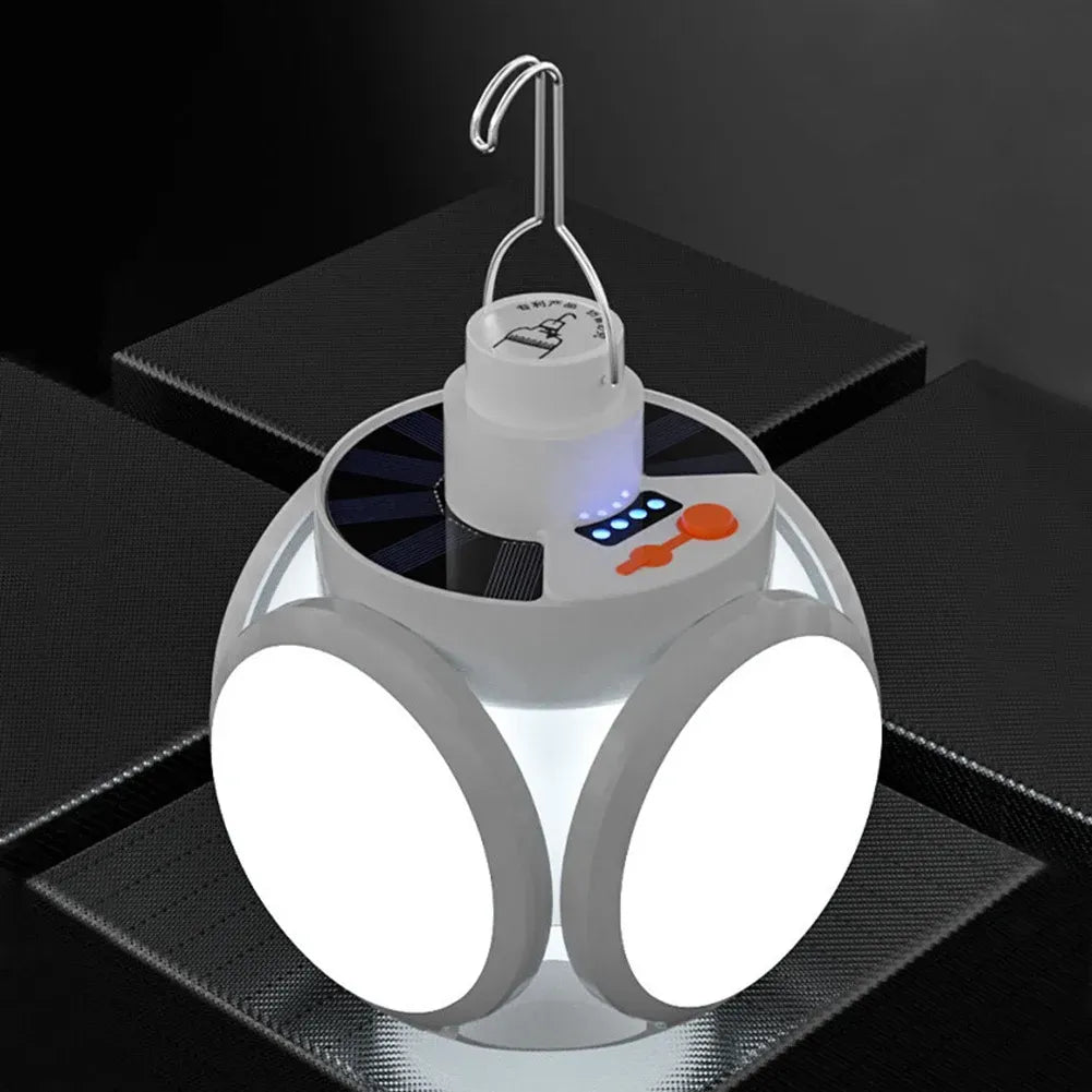 Outdoor Hiking Tent LED Solar Football Bulb Spotlights USB DC Rechargeable Portable Lantern Flashlight