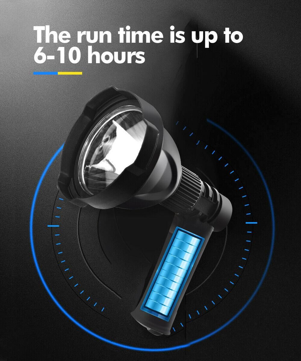 LED Handheld Spotlight Rechargeable Camping Hunting Flashlight Torch Spot Light