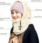 Ski Mask Winter Windproof Warm Uni Fleece Lined Face Cover Scarf (Green)