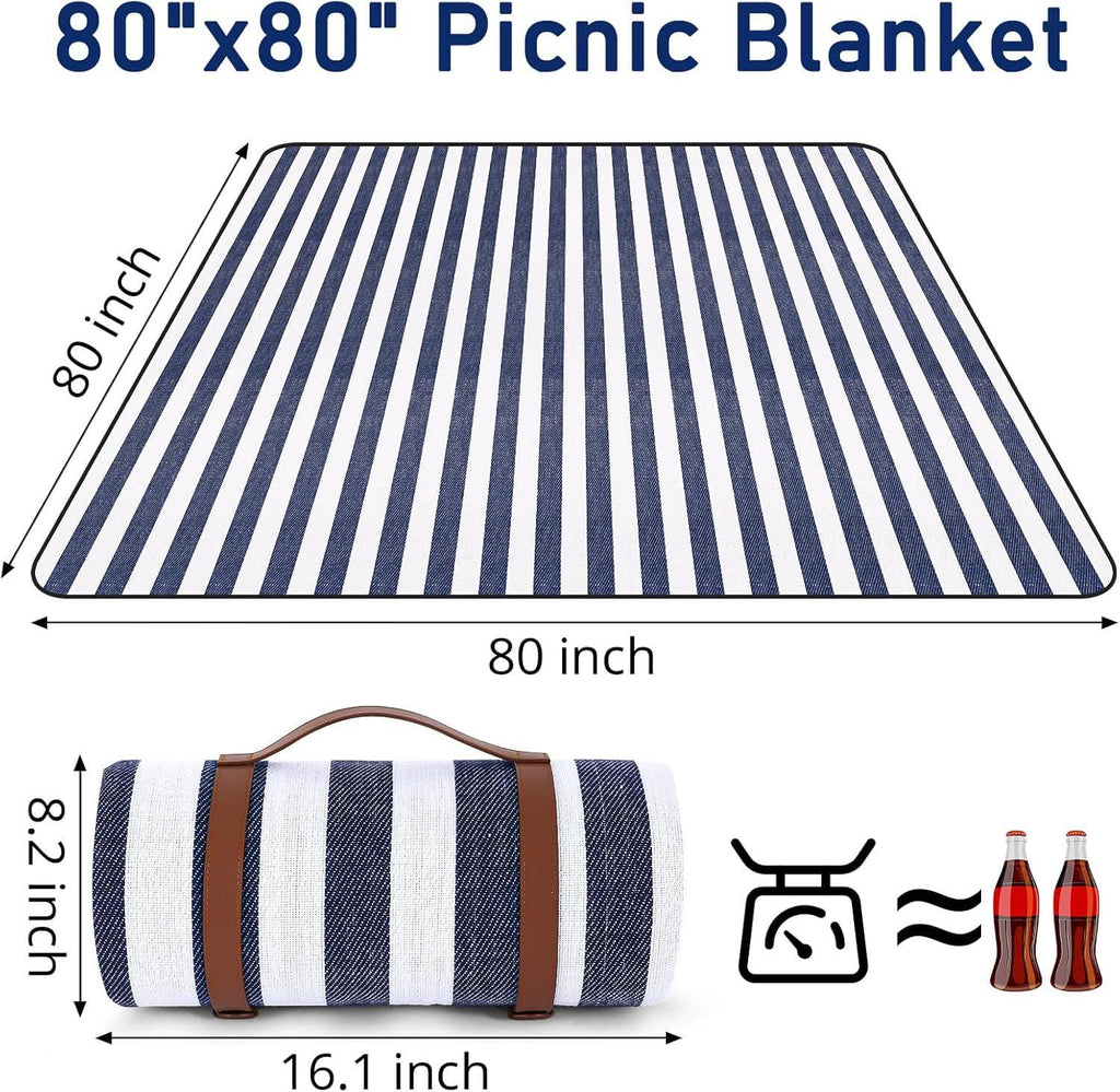Outdoor Picnic Blanket Waterproof Mat Extra Wide Camping Tent Ground Sheet for Hiking and Outdoor Activities - Black M