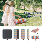 Outdoor Picnic Blanket Waterproof Mat Extra Wide Camping Tent Ground Sheet for Hiking and Outdoor Activities - Multicolor L