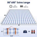 Outdoor Picnic Blanket Waterproof Mat Extra Wide Camping Tent Ground Sheet for Hiking and Outdoor Activities - Sky Blue S