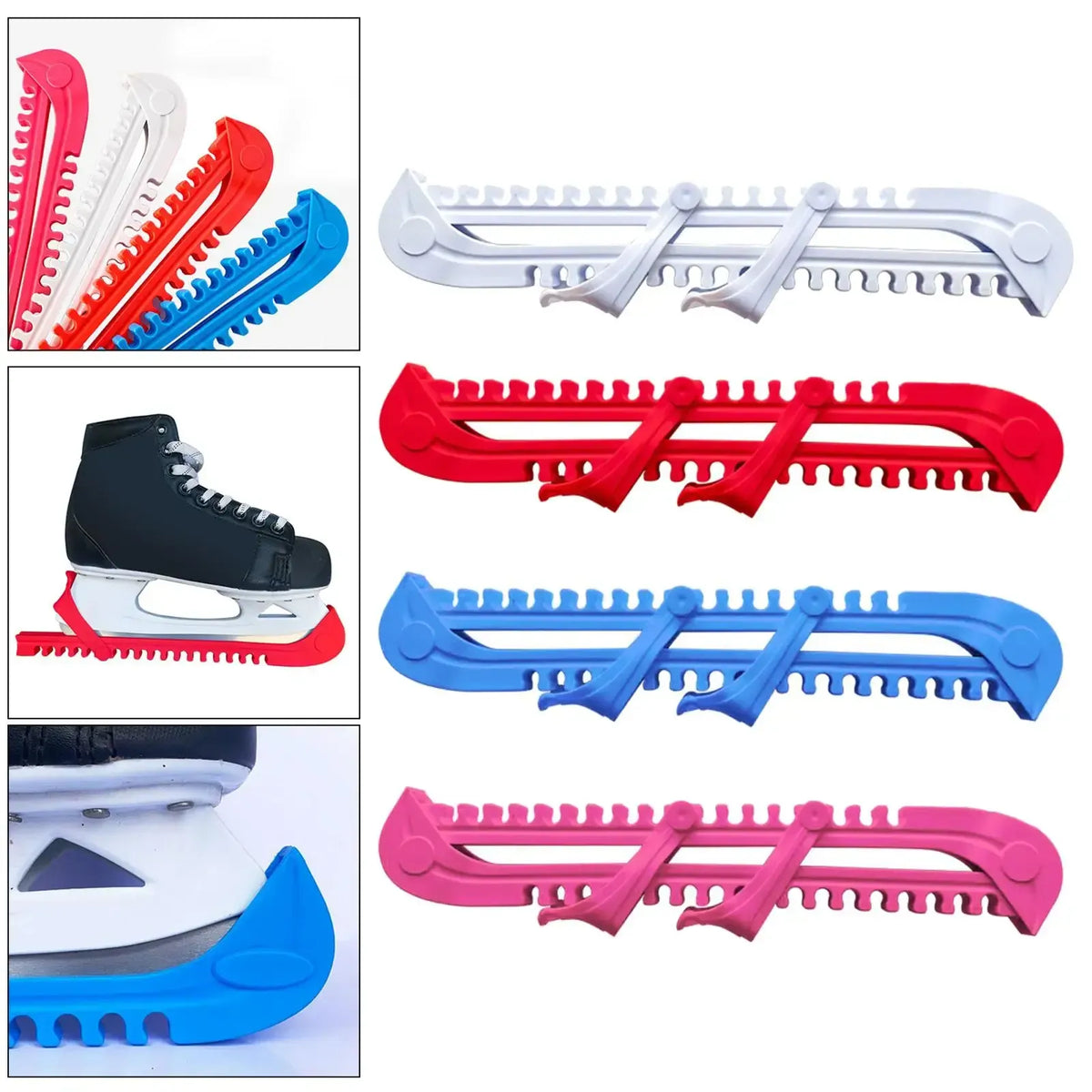 1 Pair Universal Ice Hockey Skate Cover Sleeves for Skate Blade - White