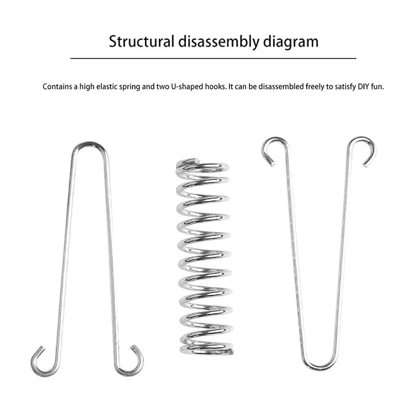 10Pcs Tent Wind Rope Spring Buckle Tent Tensioner Camping Deck Pegs Carabiner Clips Awning Tightener Fixed Hook