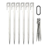 6Pcs Camping Tent Stakes 28cm Stainless Steel Canopy Tent Pegs Garden Ground Nail Beach Awnings Hammock Trampoline Accessories