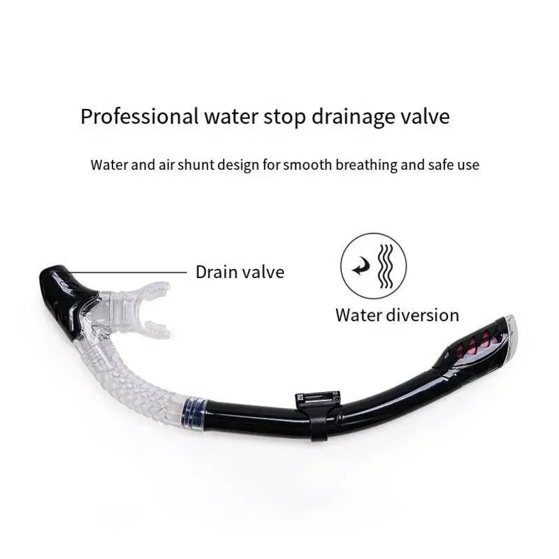 Diving Snorkel Equipment Adults Silicone Breathing Apparatus Swimming Waterproof Snorkel Anti-wave Breathing Tube - Clear Black Yellow