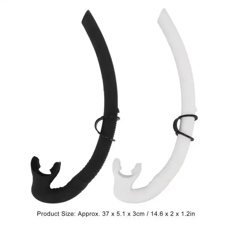 Diving Snorkel Foldable Mouthpiece Silicone Freediving Snorkel for Spearfishing Swimming Snorkeling Diving Accessory - Black
