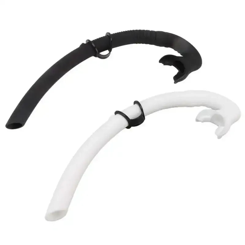 Diving Snorkel Foldable Mouthpiece Silicone Freediving Snorkel for Spearfishing Swimming Snorkeling Diving Accessory - Black