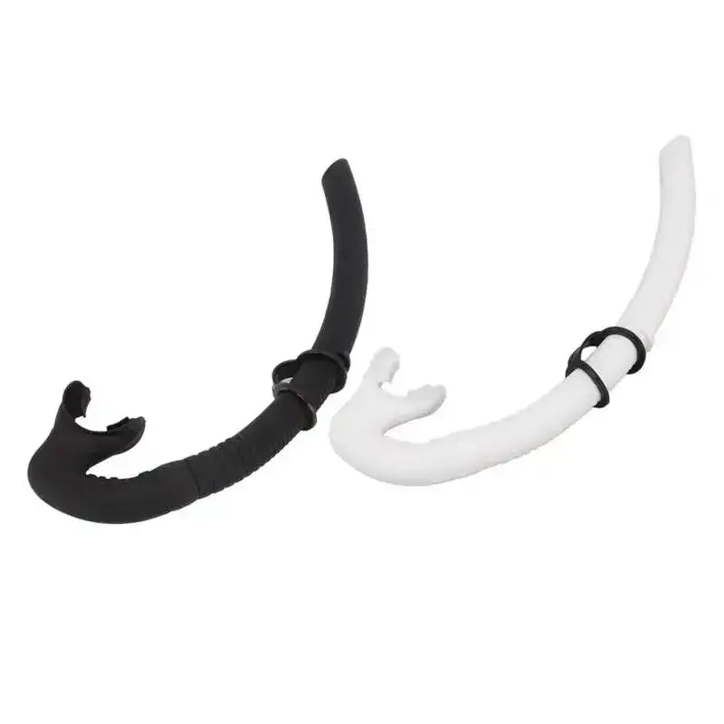 Diving Snorkel Foldable Mouthpiece Silicone Freediving Snorkel for Spearfishing Swimming Snorkeling Diving Accessory - Black
