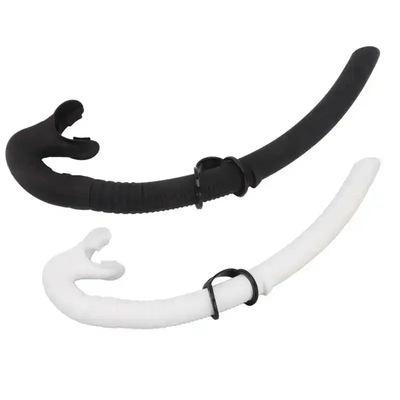 Diving Snorkel Foldable Mouthpiece Silicone Freediving Snorkel for Spearfishing Swimming Snorkeling Diving Accessory - Black