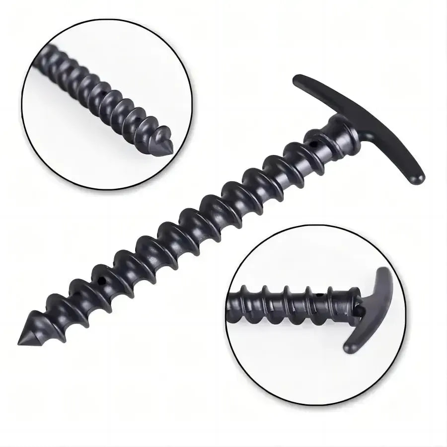 Outdoor Camping Screw Stakes For Camping Hiking Tent 10pcs - 10 Pcs Blacks