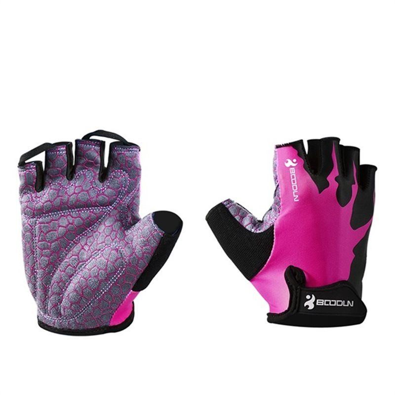 Boodun Cycling Gloves Lycra Mountain Bike Rose Red S