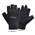 Ice Silk Half Finger Cycling Gloves for Men Women Ice Silk half finger open smile Black