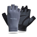 Ice Silk Half Finger Cycling Gloves for Men Women Ice Silk half finger open smile Gray L