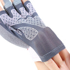 Ice Silk Half Finger Cycling Gloves for Men Women Ice Silk half finger smile Green XL