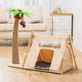 Lailey Cat Coconut Tree Climbing Frame Sisal Post Coconut Tree Tent Nest-Light Apricot