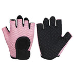MKAS Men Women Half Finger Cycling Gloves Polyester Pink Foundation 1-2040