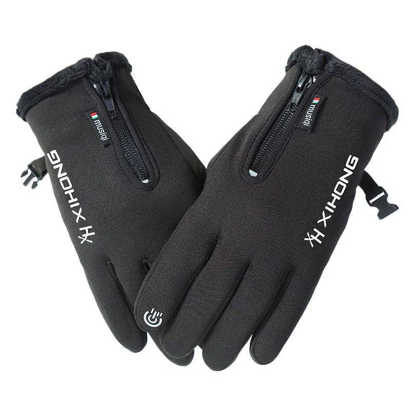 Yuejun Winter Cycling Gloves Fleece Lined Touchscreen HX-06 flip gray M