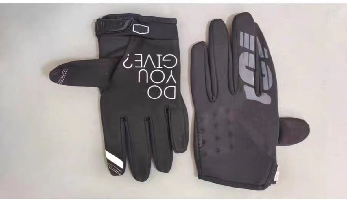 LOHAS FOX Winter Fleece Cycling Gloves Nylon Long Finger Black XL