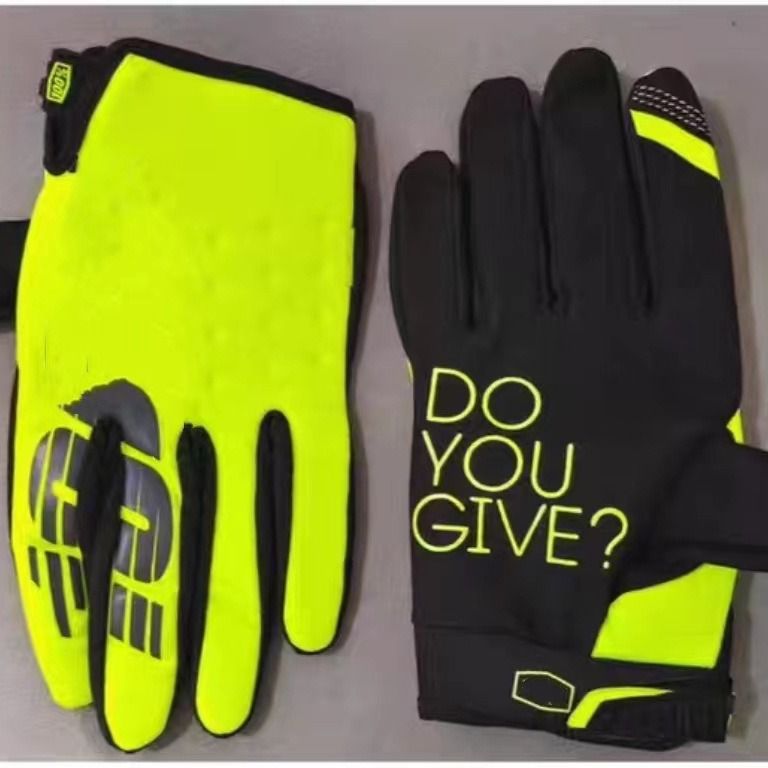 LOHAS FOX Winter Fleece Cycling Gloves Nylon Long Finger Bright yellow XXL