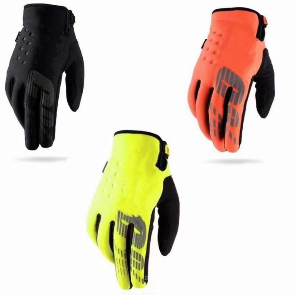 LOHAS FOX Winter Fleece Cycling Gloves Nylon Long Finger Orange XXL
