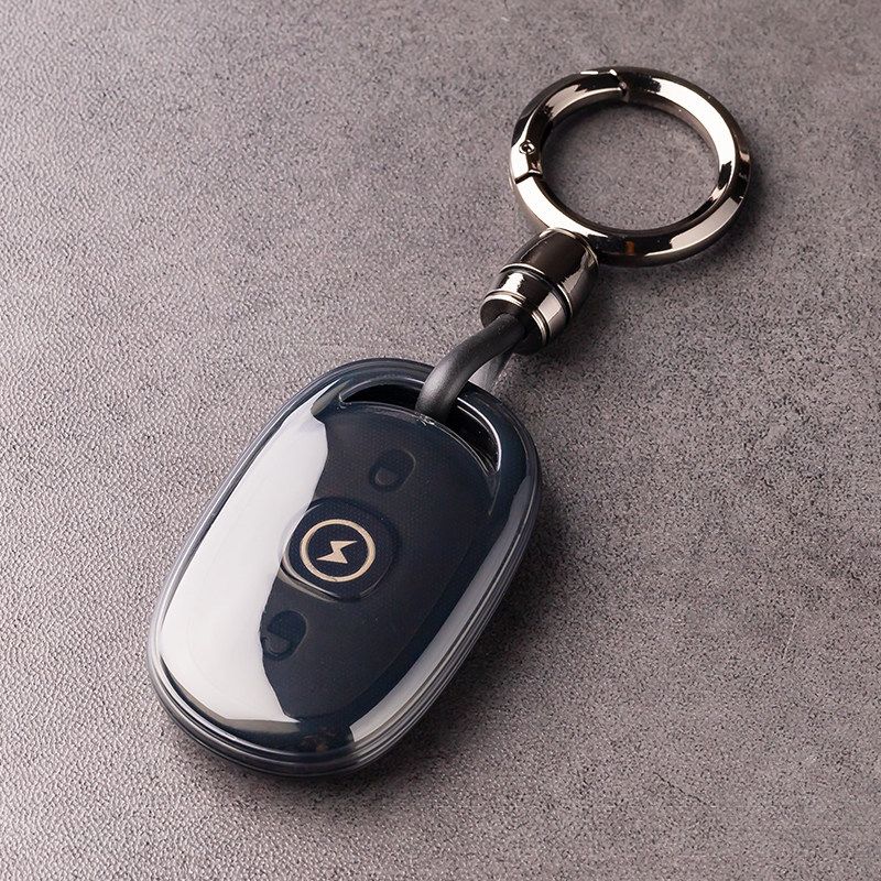 Electric Scooter Key Case TPU for Aima Luna [transparent black] key cover + convenience ring