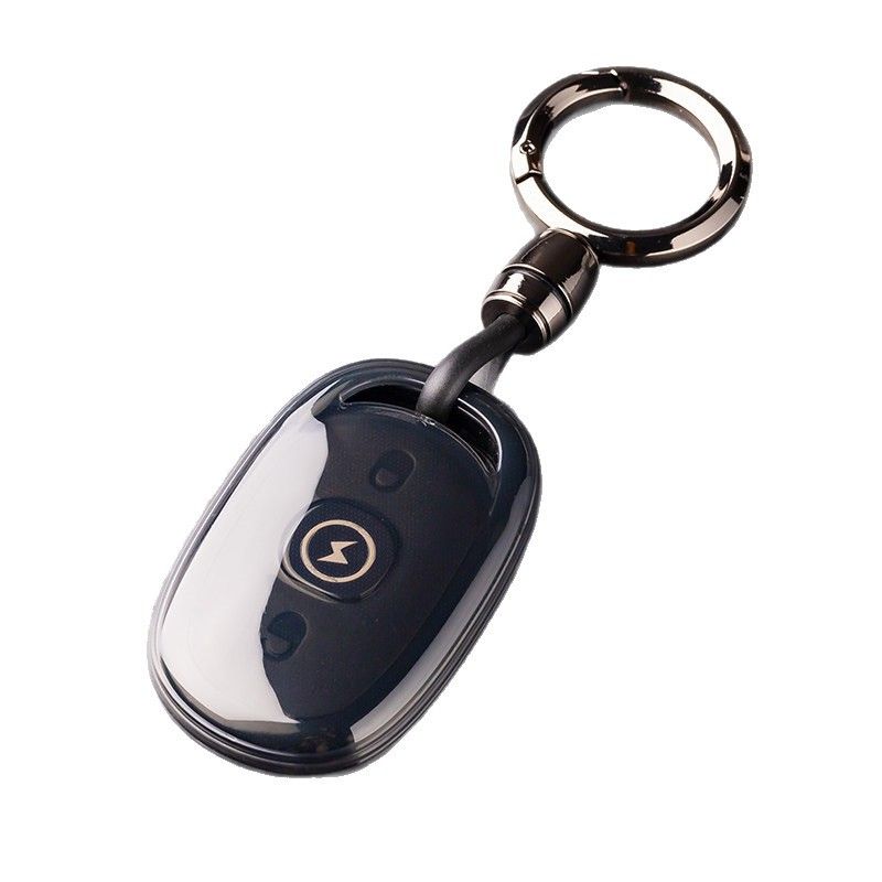 Electric Scooter Key Case TPU for Aima Luna [transparent black] key cover + convenience ring